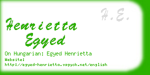 henrietta egyed business card